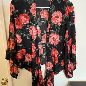 Tie front blouse or kimono